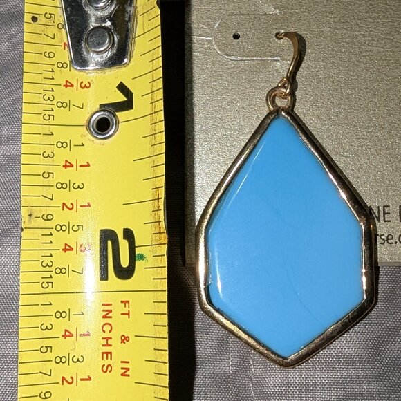 Barse Turquoise Glass Earrings 5355 - Picture 4 of 5